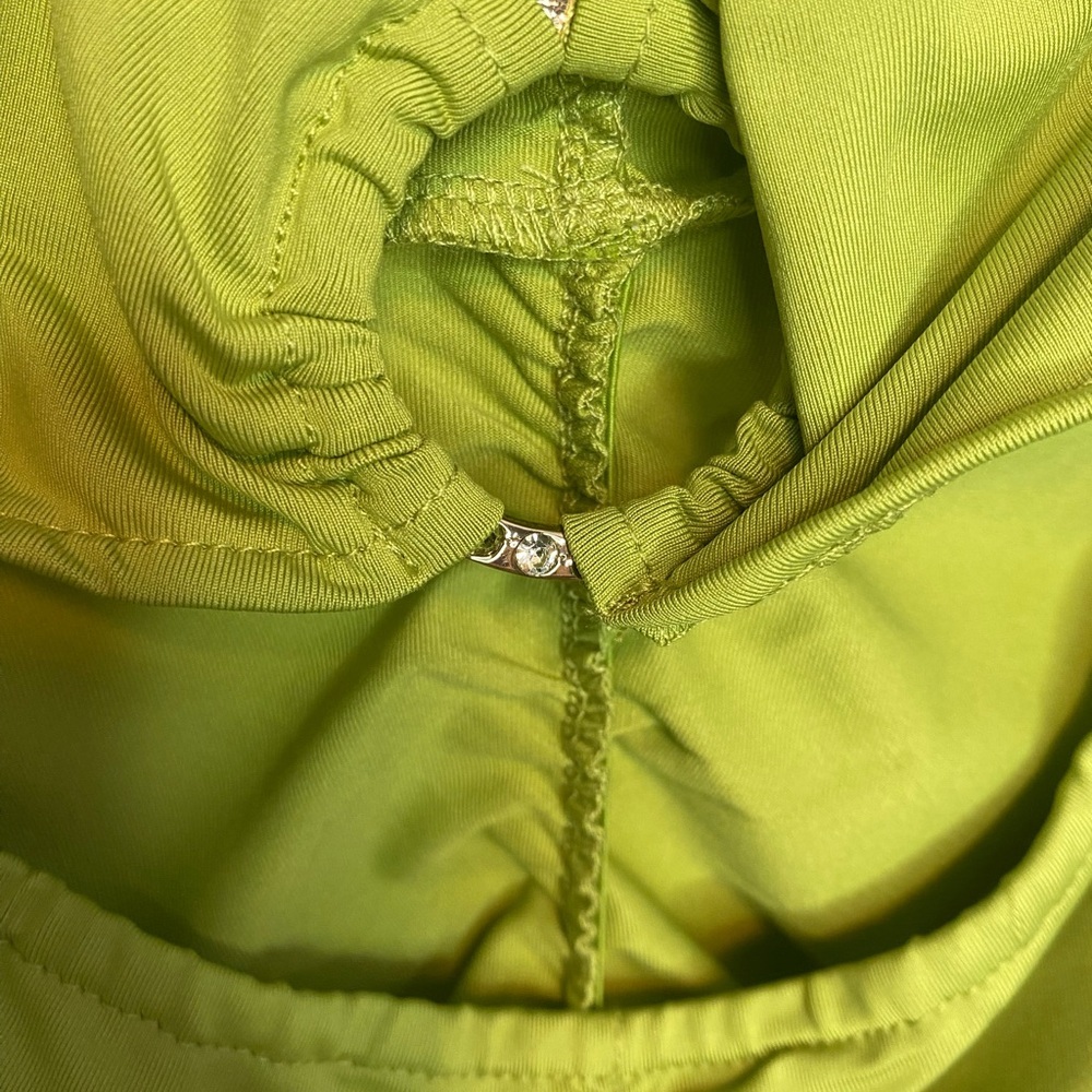 Elegant Green Ruched Dress - Picture 3 of 5